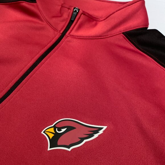NFL Arizona Cardinals Quarter Zip Men's Sweater 2XL Red Pullover Team Apparel - Picture 5 of 9